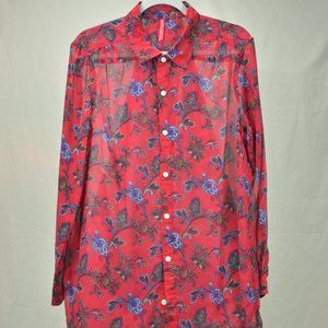 Ruby Ribbon Red Paisley Shirt Dress